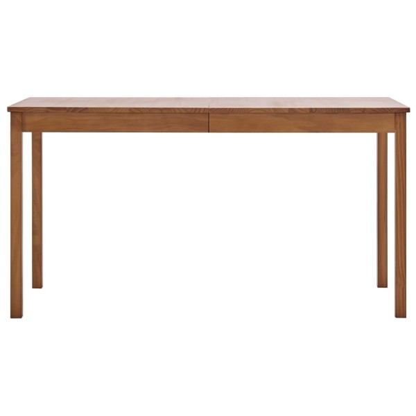 Mesa de comedor de madera de pino marrón miel 140x70x73 cm