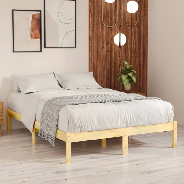 Estructura de cama madera maciza 120x190 cm