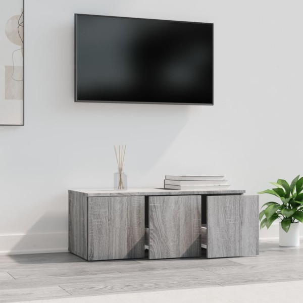 Mueble de TV madera contrachapada gris Sonoma 80x34x30 cm