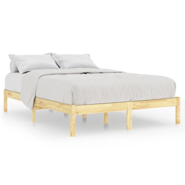 Estructura de cama madera maciza 120x190 cm