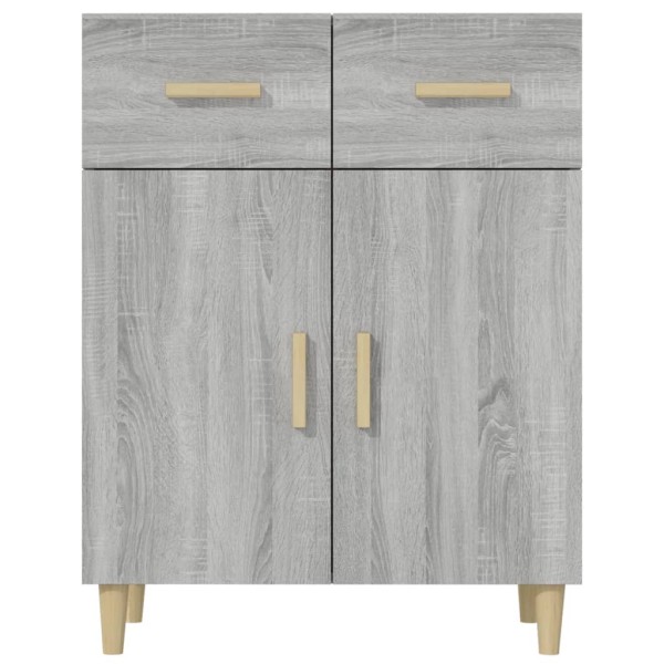 Aparador de madera contrachapada gris Sonoma 69,5x34x89 cm