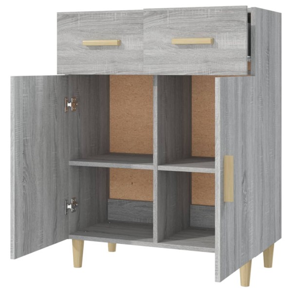 Aparador de madera contrachapada gris Sonoma 69,5x34x89 cm