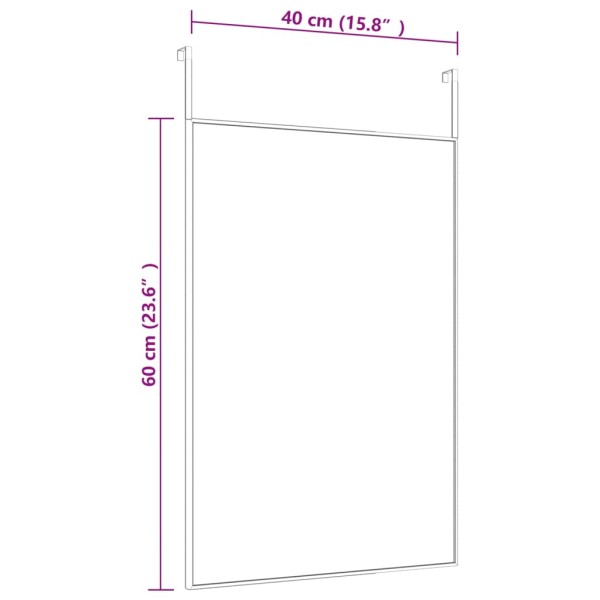 Espejo de puerta cristal y aluminio negro 40x60 cm