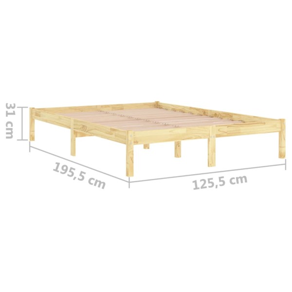 Estructura de cama madera maciza 120x190 cm