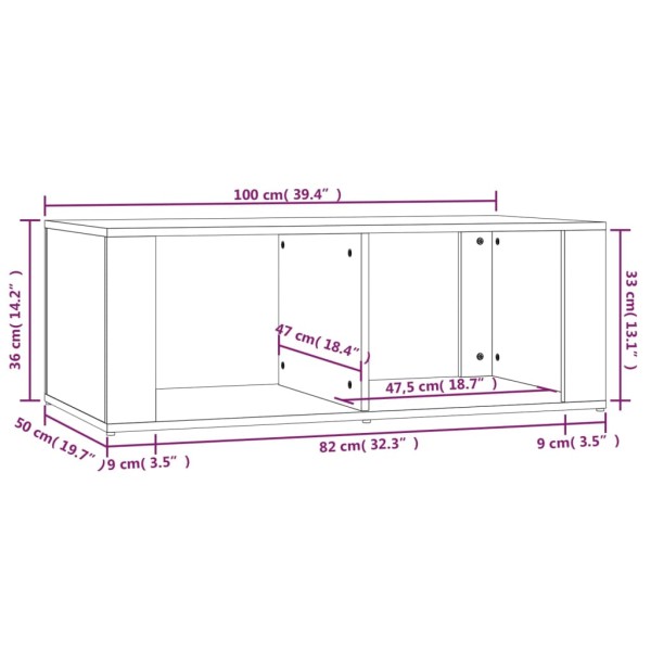 Mesa de centro madera contrachapada roble Sonoma 100x50x36 cm