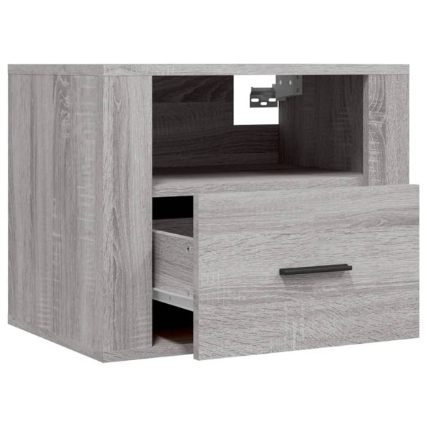 Mesitas de noche de pared 2 uds gris Sonoma 50x36x40 cm