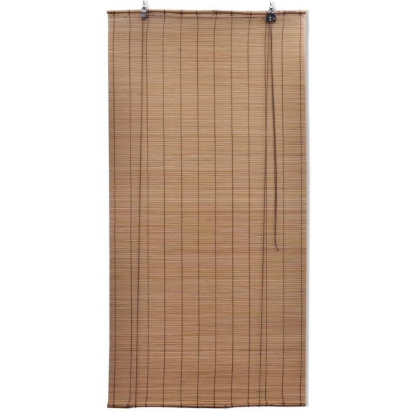 Persiana enrollable de bambú marrón 140x220 cm