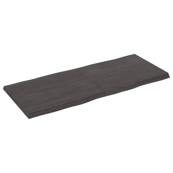 Tablero mesa madera tratada borde vivo marrón 120x50x(2-4) cm