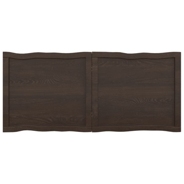 Tablero mesa madera tratada borde vivo marrón 120x50x(2-4) cm