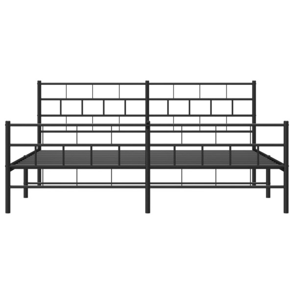 Estructura de cama cabecero y pie de cama metal negro 200x200cm