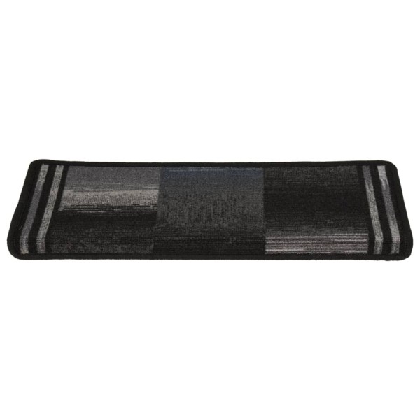 Alfombrilla autoadhesiva de escalera 15uds negro gris 65x21x4cm