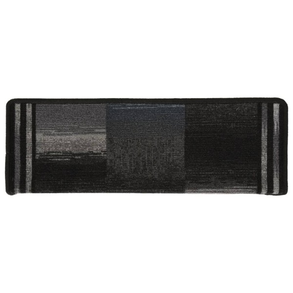 Alfombrilla autoadhesiva de escalera 15uds negro gris 65x21x4cm