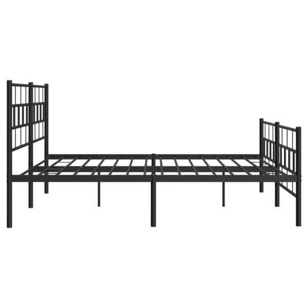 Estructura de cama cabecero y pie de cama metal negro 200x200cm