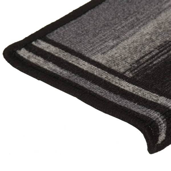 Alfombrilla autoadhesiva de escalera 15uds negro gris 65x21x4cm