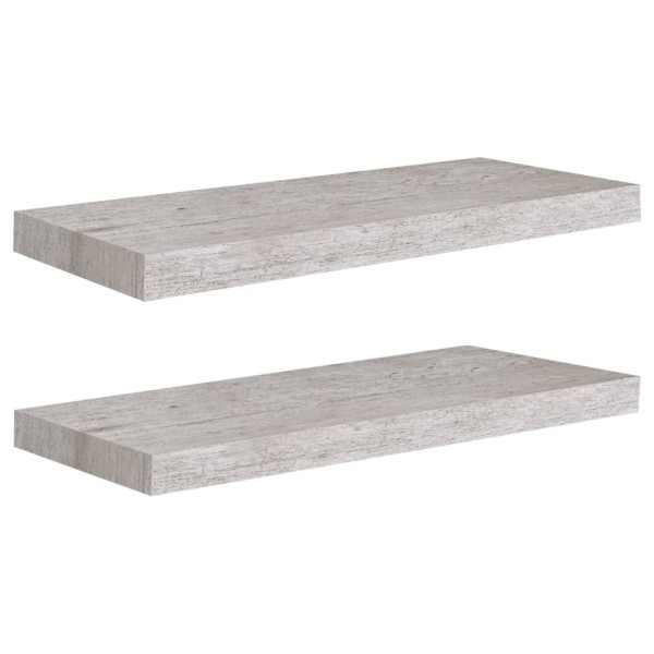 Estantes flotantes pared 2 uds MDF gris hormigón 60x23,5x3,8 cm