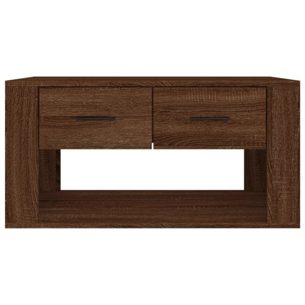 Mesa de centro madera contrachapada roble marrón 80x50x40 cm