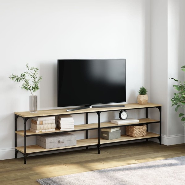 Mueble TV metal y madera contrachapada roble Sonoma 180x30x50cm