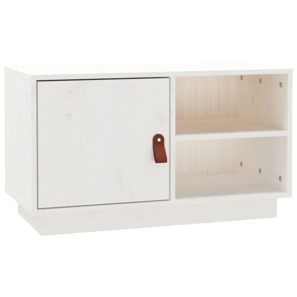 Mueble de TV de madera maciza de pino blanco 70x34x40 cm