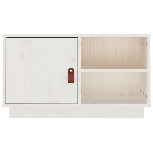 Mueble de TV de madera maciza de pino blanco 70x34x40 cm