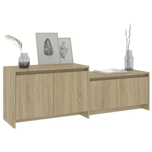 Mueble para TV madera contrachapada roble Sonoma 146,5x35x50 cm