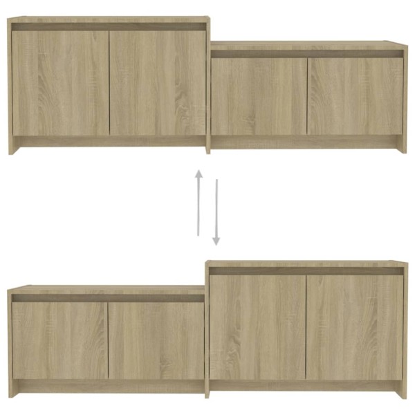 Mueble para TV madera contrachapada roble Sonoma 146,5x35x50 cm