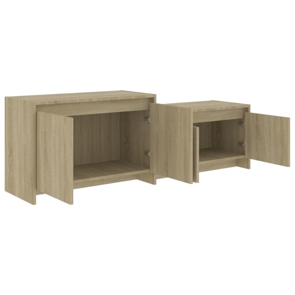 Mueble para TV madera contrachapada roble Sonoma 146,5x35x50 cm