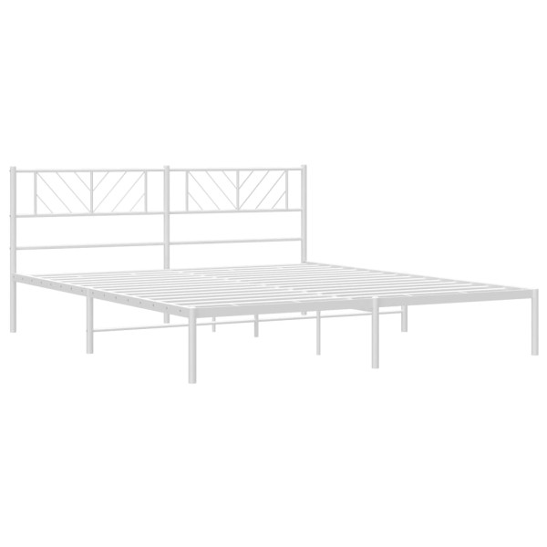 Estructura de cama con cabecero metal blanca 200x200 cm