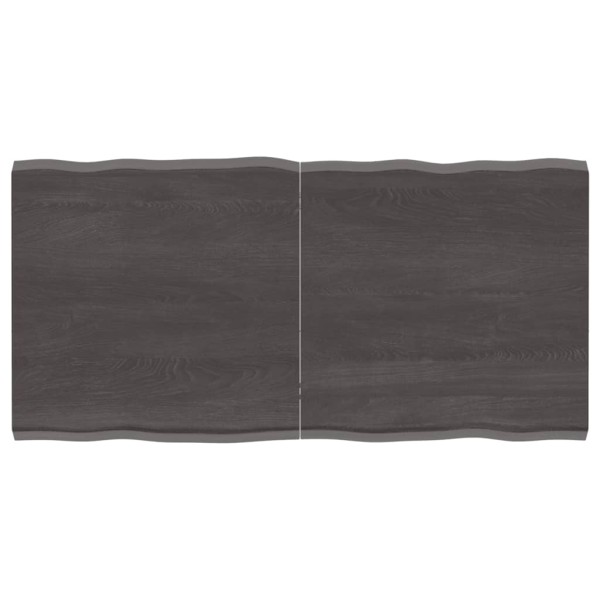 Tablero mesa madera tratada borde vivo marrón 120x60x(2-4) cm