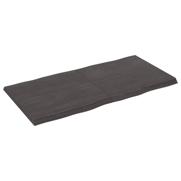 Tablero mesa madera tratada borde vivo marrón 120x60x(2-4) cm