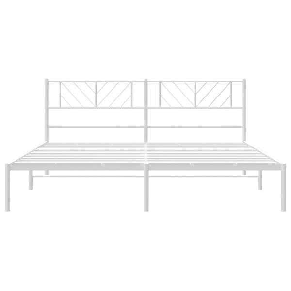 Estructura de cama con cabecero metal blanca 200x200 cm