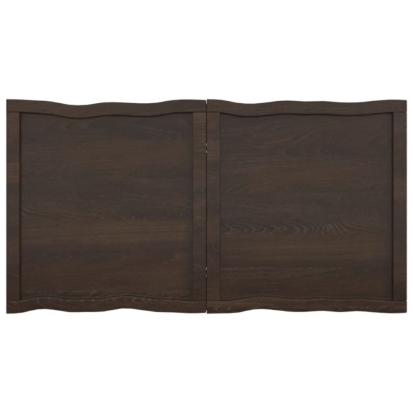 Tablero mesa madera tratada borde vivo marrón 120x60x(2-4) cm