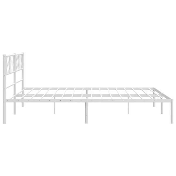 Estructura de cama con cabecero metal blanca 200x200 cm