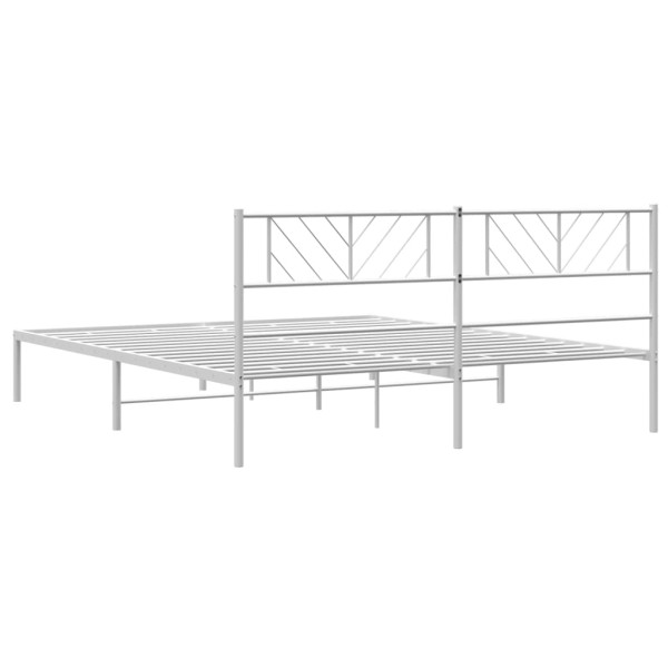 Estructura de cama con cabecero metal blanca 200x200 cm