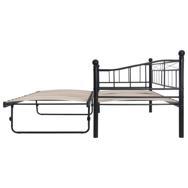 Estructura de cama de acero negra 180x200/90x200 cm