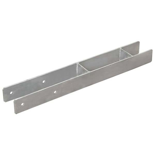 Anclajes de valla 2 uds acero galvanizado plateado 7x6x60 cm