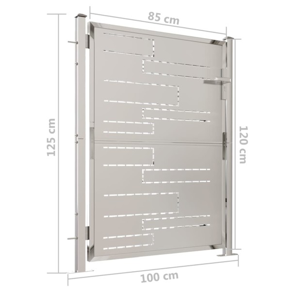 Puerta de jardín de acero inoxidable 100x125 cm