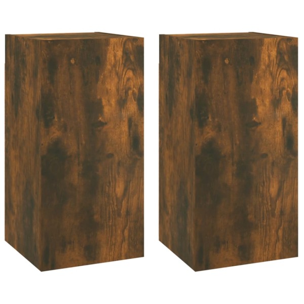 Muebles para TV 2 uds contrachapado roble ahumado 30,5x30x60 cm