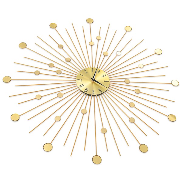 Reloj de pared de metal dorado 70 cm