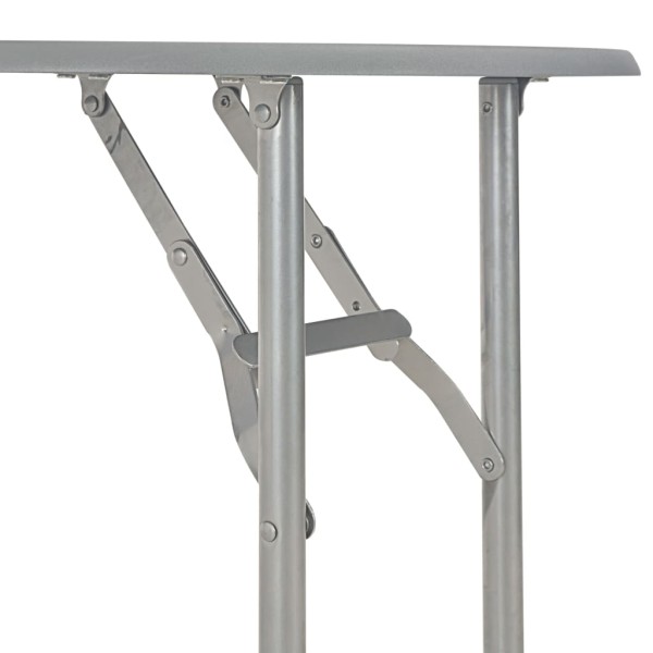 Juego de comedor plegable con estante 3 pzas MDF y acero gris