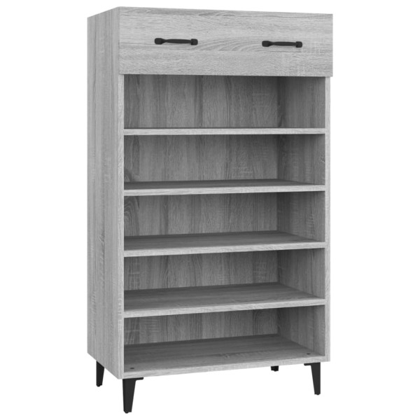 Mueble zapatero madera contrachapada gris Sonoma 60x35x105 cm