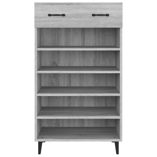 Mueble zapatero madera contrachapada gris Sonoma 60x35x105 cm