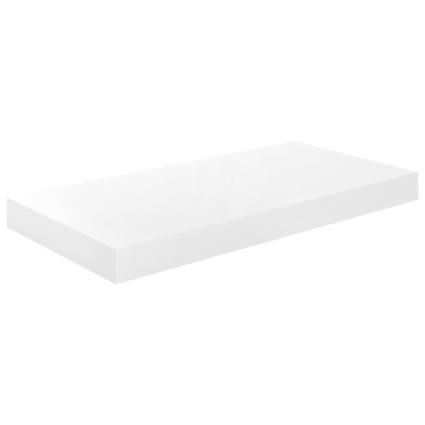 Estante flotante de pared blanco brillante MDF 50x23x3,8 cm