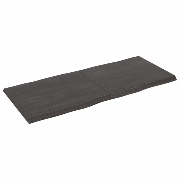 Tablero mesa madera tratada borde vivo marrón 140x60x(2-4) cm