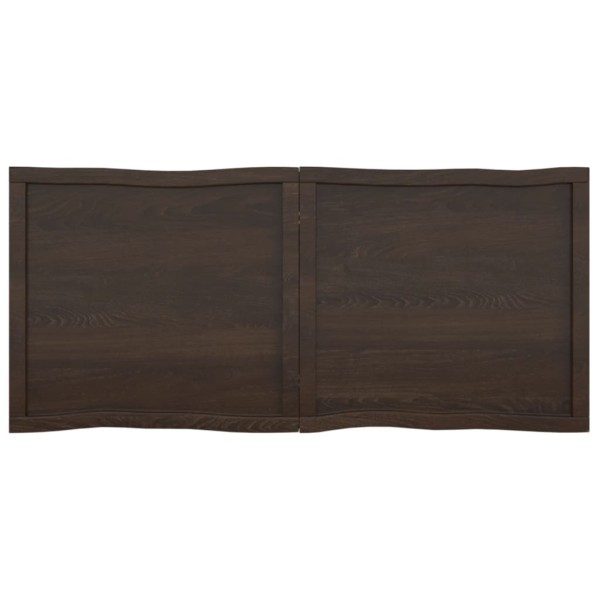 Tablero mesa madera tratada borde vivo marrón 140x60x(2-4) cm