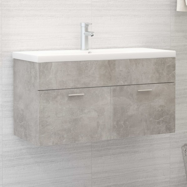 Armario para lavabo contrachapada gris hormigón 90x38,5x46 cm