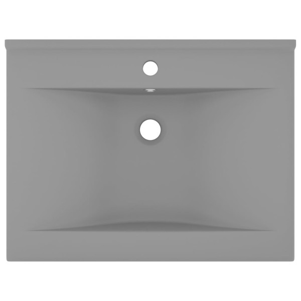 Lavabo de lujo con grifo cerámica 60x46 cm gris claro