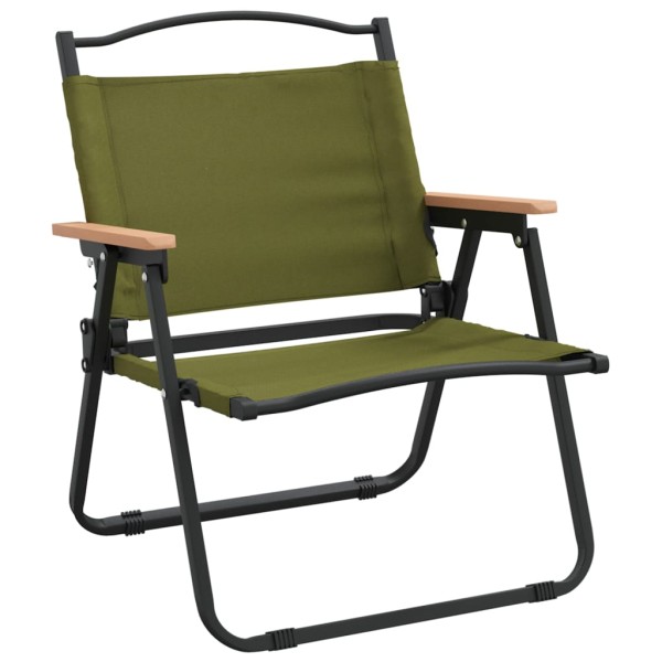 Sillas de camping 2 uds tela Oxford verde 54x43x59 cm