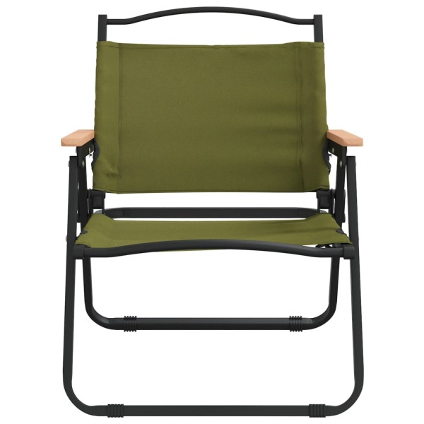 Sillas de camping 2 uds tela Oxford verde 54x43x59 cm