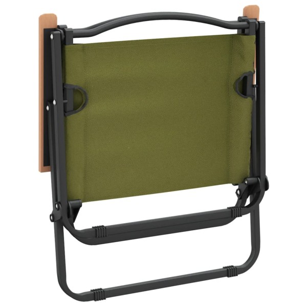 Sillas de camping 2 uds tela Oxford verde 54x43x59 cm