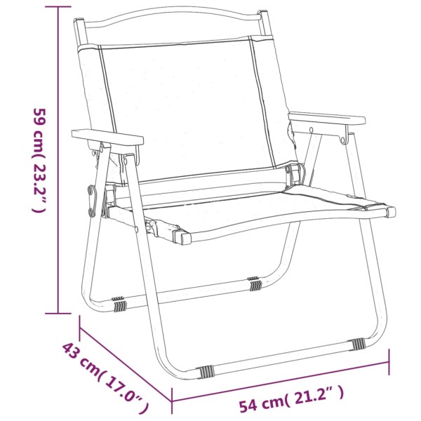 Sillas de camping 2 uds tela Oxford verde 54x43x59 cm